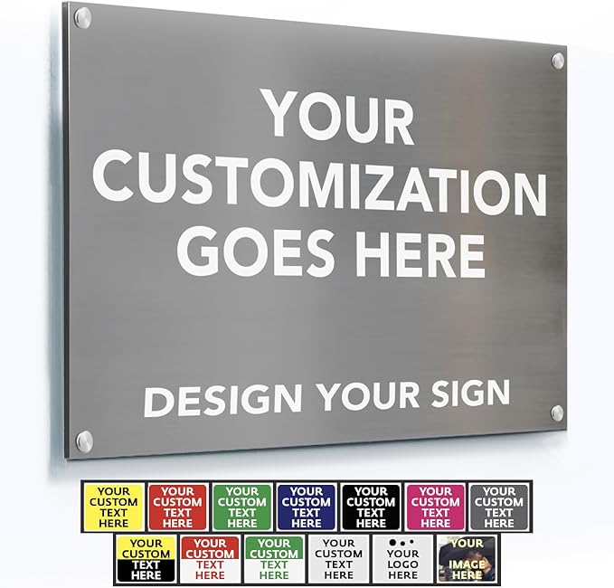 Customized Personalized Aluminum Metal Business Signs by SpeedyOrders
