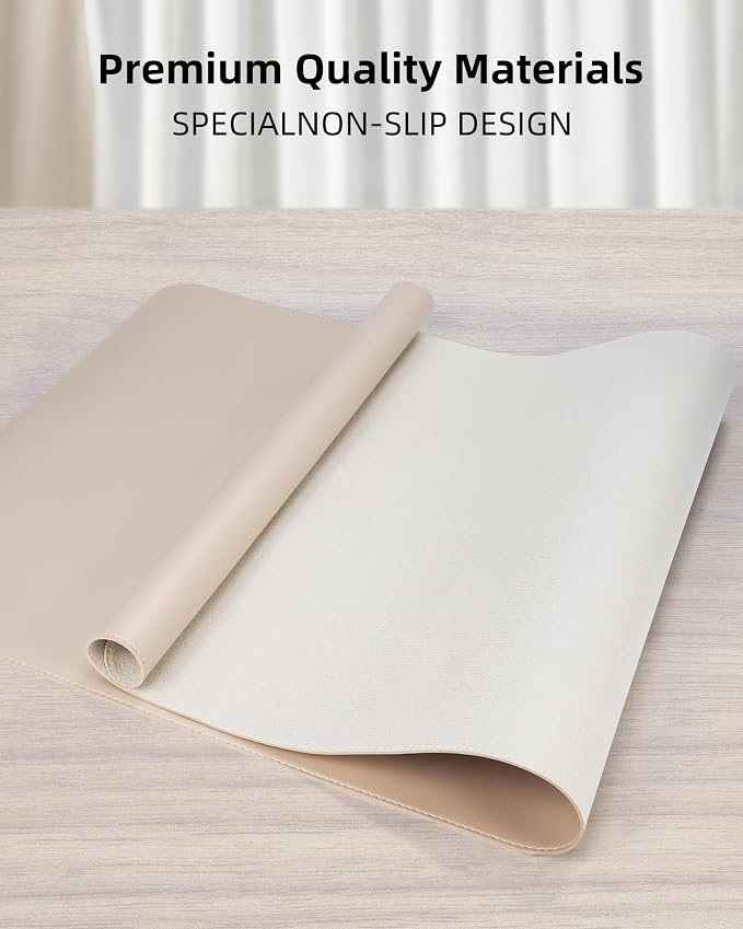 Leather Desk Protector, Large Mouse Pad, Waterproof PU Leather Blotter Mat - Image 2