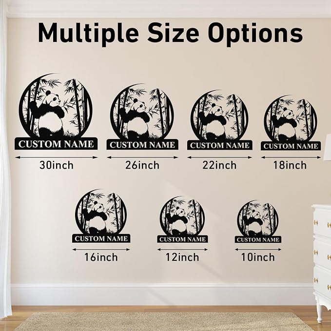 Personalized Panda Metal Sign | Family Name Sign | Panda Home Decor | Custom - Image 6