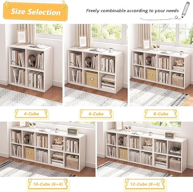 NELYE 4 Cube Organizer Bookcase - Image 6