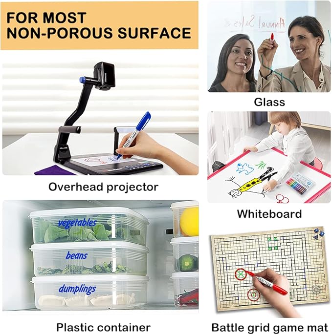 Shuttle Art Wet Erase Markers, 15 Pack Blue 1mm Fine Tip Smudge-Free Markers - Image 5