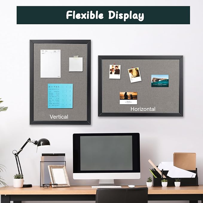 Gideal Large Bulletin Board 36 x 48 Inch, 100% Wood Framed Canvas Cork Board - Image 5