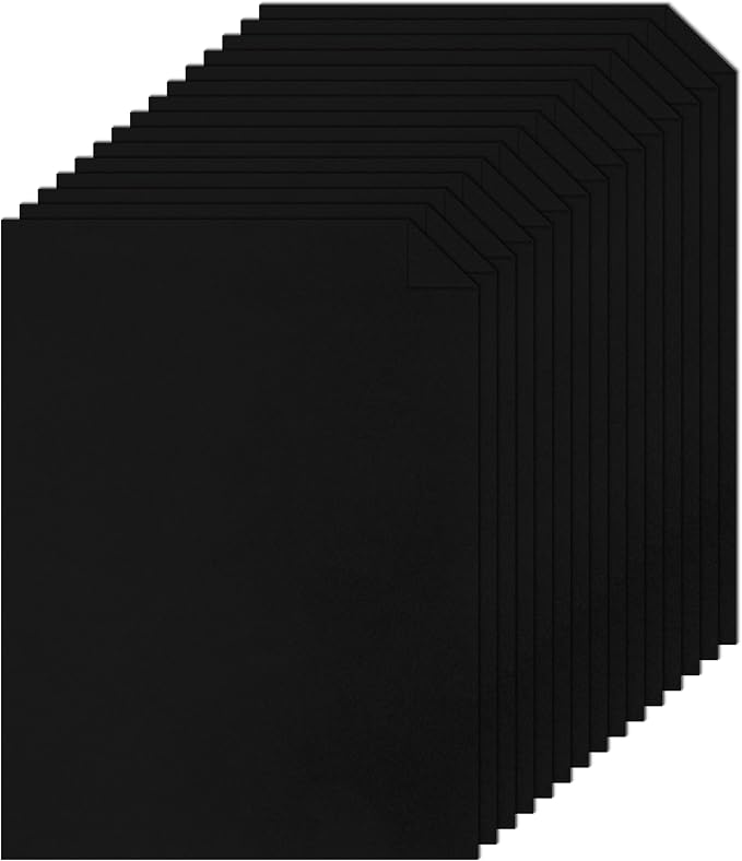 Silunkia 120 Sheets Black Cardstock 8.5 x 11 Printer Paper, 250gsm/92lb by Silunkia
