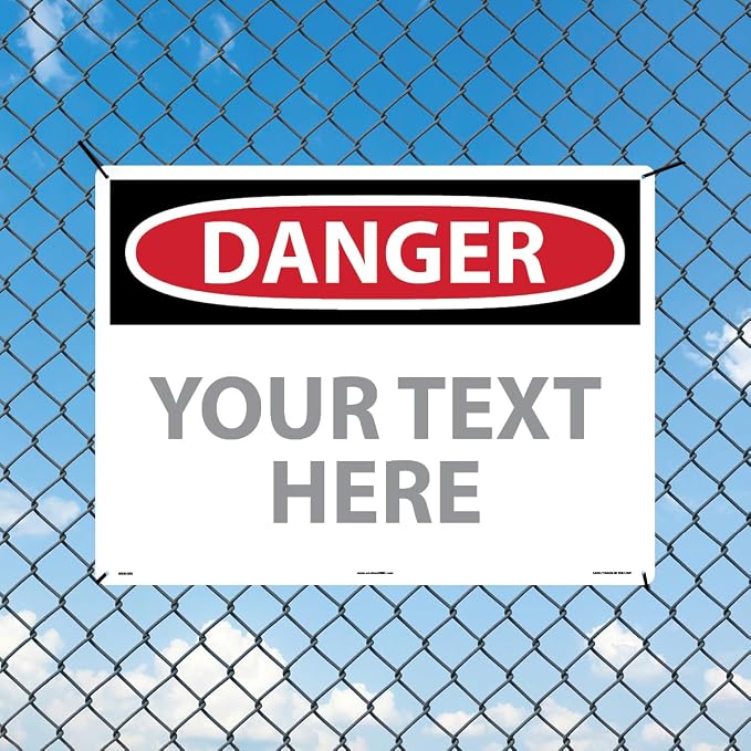 Custom OSHA Style Danger Sign 18" x 24" Plastic Sign, Customizable "Your Text - Image 3