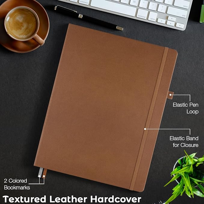 College Ruled Notebook, A4 Hardcover Leather Notebook - Image 5