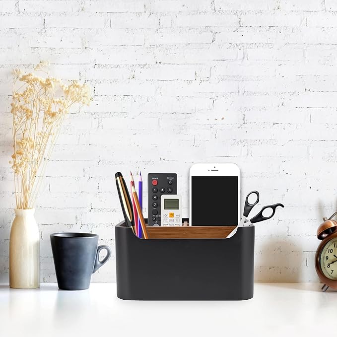 SZYRL Stylish Desk Organizers and Remote Control Holders in Black, Pen Phone - Image 4