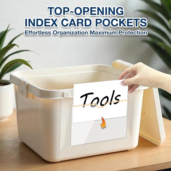 H4D 48 Pack Labels for Storage Bins, Tote Label Pockets for Organizing Storage - Image 8