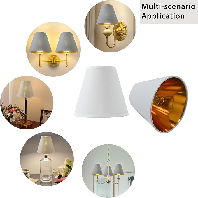TAaMTYH small lamp shade chandelier shades set of 3，Fabric Lampshade - Image 5