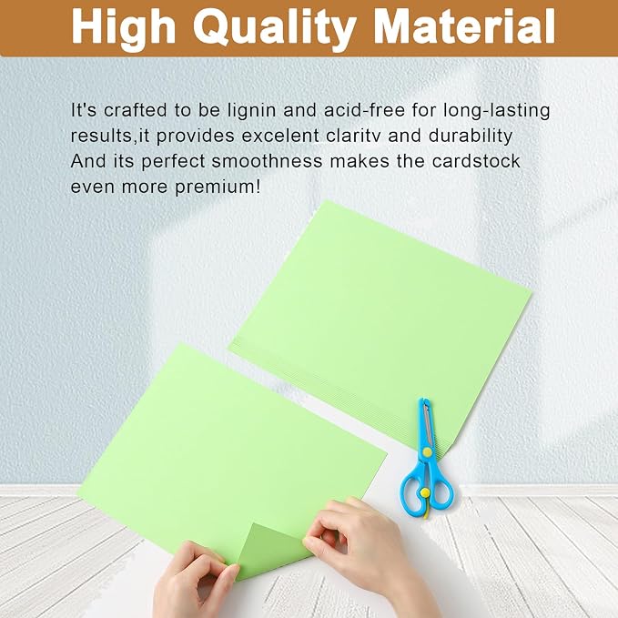 Silunkia 40 Sheets Light Green Cardstock 8.5 x 11 Craft Paper, 75lb Premium - Image 4