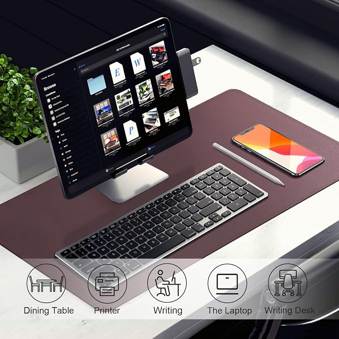 Desk Pad Protector, Leather & Suede Desk Mat, Non-Slip Desk Pad Mat, Large - Image 5