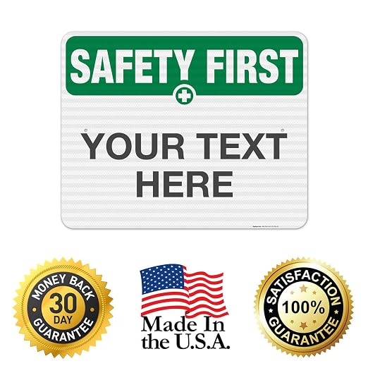 Custom Safety First Sign, OSHA Sign, 24x30 Inches, 3M EGP Reflective .080 - Image 8