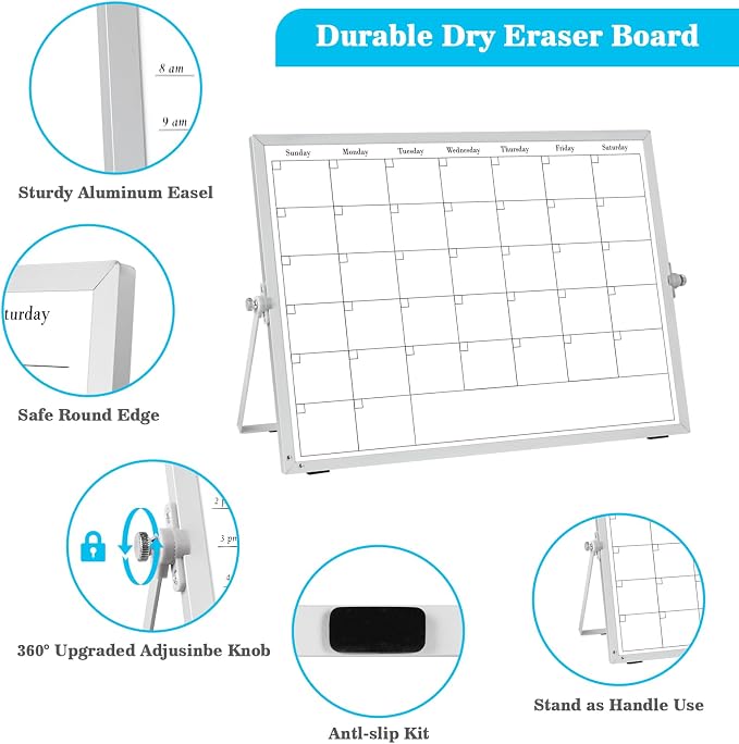 White Board Dry Erase Calendar Planner, Weekly Monthly Magnetic Schedule-Board - Image 2
