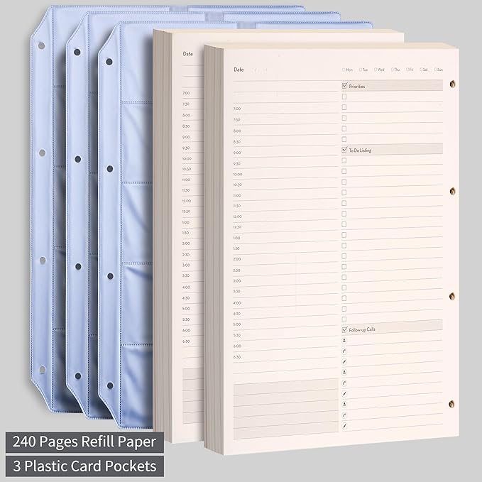 EMSHOI Undated Daily Planner 9.2" X 12", A4 To Do List Notepad, 240 Pages Ring - Image 9