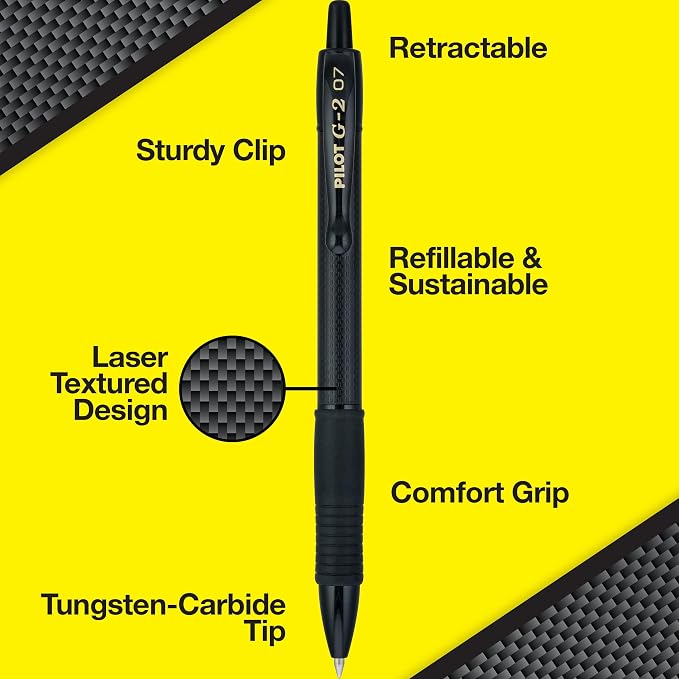 Pilot, G2 Edge Premium Gel Roller Pens, Fine Point 0.7 mm, Gel Pens Black Ink - Image 5