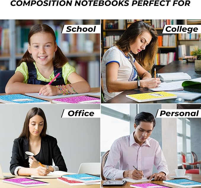 Rosmonde 12 Pack Bulk Composition Notebooks College Ruled, 200 Pages, 9-3/4 x - Image 6