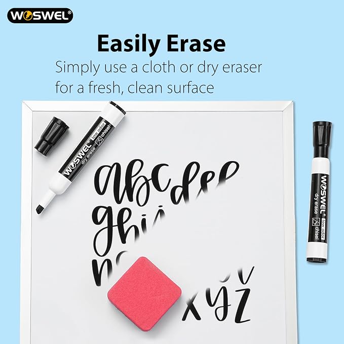 WOSWEL Dry Erase Markers Bulk, Chisel Tip Whiteboard Markers, Low Odor Thick - Image 8