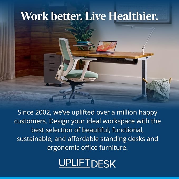 UPLIFTDESK V3 2-Leg Black Laminate Wood Standing Desk – Adjustable Height - Image 9