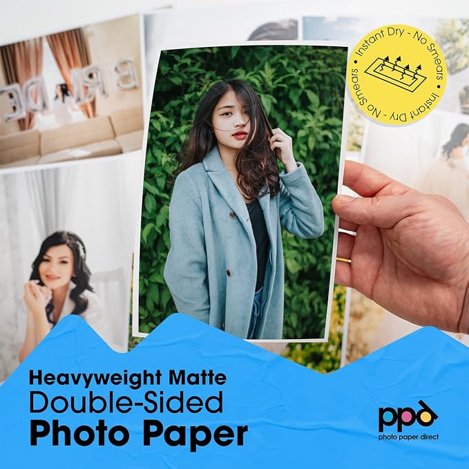 PPD 50 Sheets Inkjet Matte Double Sided Heavyweight Photo Quality Paper LTR 8.5 - Image 3