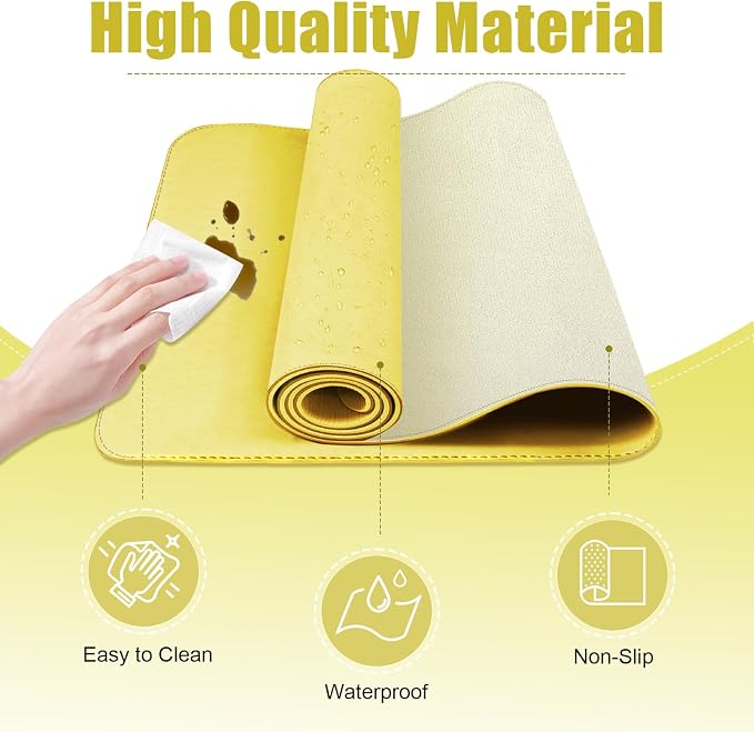 Desk Pad Protector, Leather & Suede Desk Mat, Non-Slip Desk Pad Mat, Large - Image 3