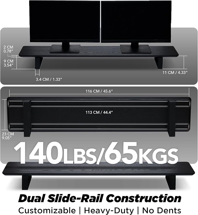 ULTRARM Moodular Wooden Monitor Stand 45.6” Large Desk Organizer - Image 4