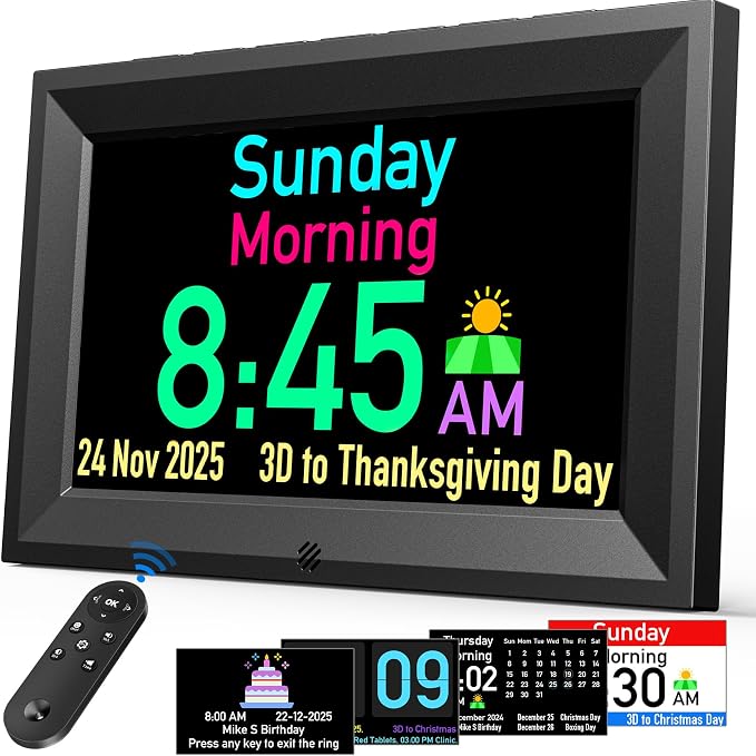 GOLOZA 7'' Digital Dementia Clock, Talking Clock by GOLOZA