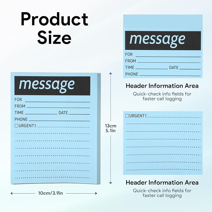 9Pack Phone Message Pads for Office, 4 x 5 Inch Self-Stick Note Pads, While You - Image 2