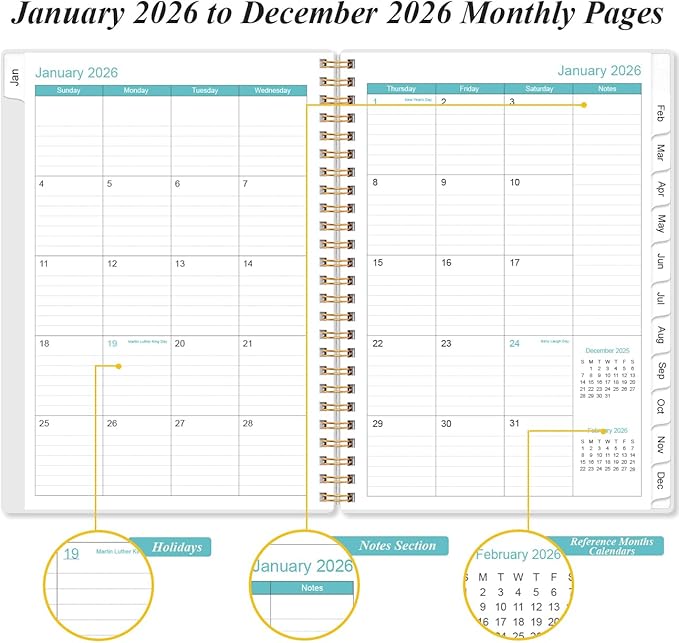2026 Planner - Planner 2026 from January 2026 - December 2026, Weekly & Monthly - Image 4