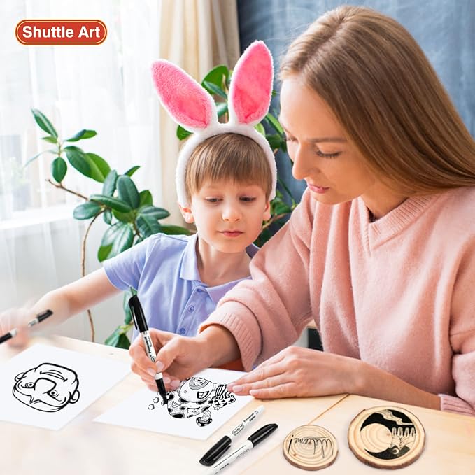 Shuttle Art 100 Pack Black Permanent Markers, Fine Point Permanent Marker Pens - Image 6