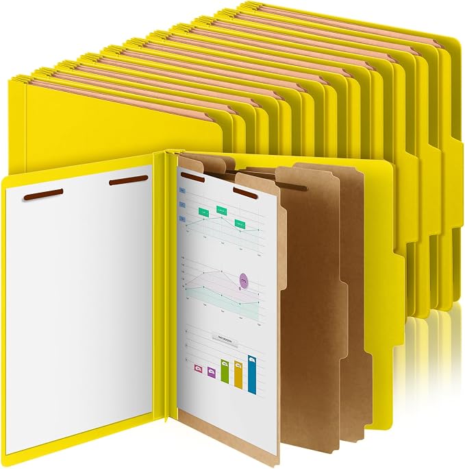 Skyygemm 36 Pcs Classification Folders Letter Size, 3 Divider Pressboard File by Skyygemm
