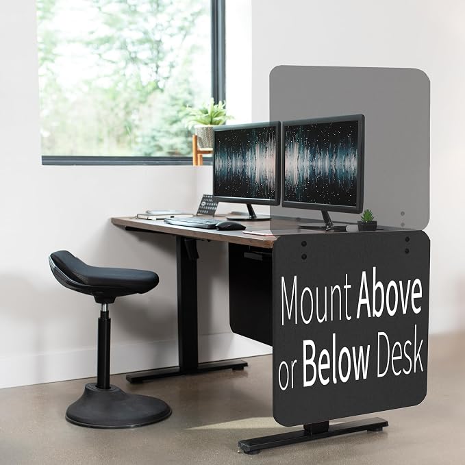 VIVO Clamp-on 24 x 24 inch Privacy Panel, Sound Absorbing Cubicle Desk Divider - Image 5