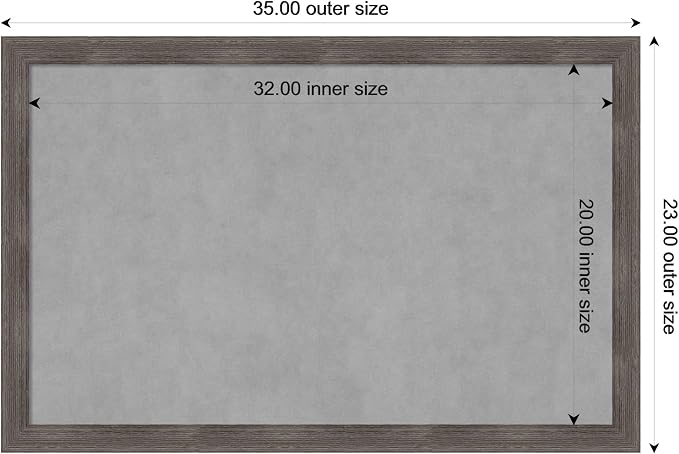 Amanti Art Grey Framed Magnetic Board 23x35 Large Vision Board - Image 3