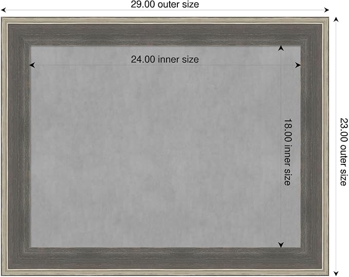 Amanti Art Grey Framed Magnetic Board 23x29 Medium Vision Board - Image 2