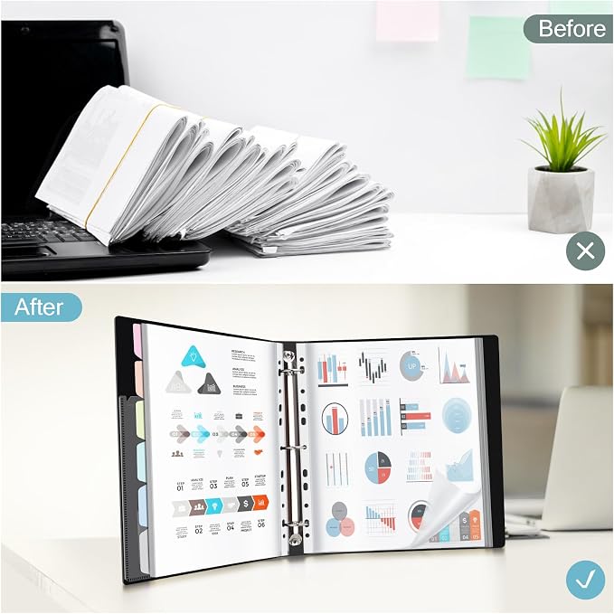 Uquelic 80-Pocket Binder with Plastic Sleeves, High-Capacity Document Organizer - Image 8