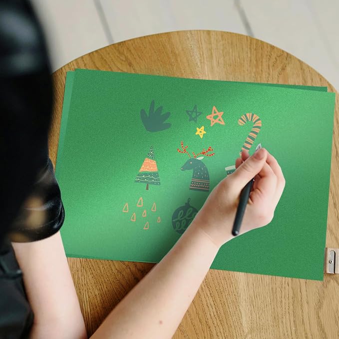 Green Shimmer Cardstock 8.5 x 11 Green Paper, Goefun 24 Sheets 80lb Card Stock - Image 6