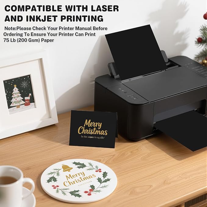 Cardstock 8.5 X 11, 40 Sheets Black Card Stock, 75lb/ 200gsm Copy Paper - Image 4