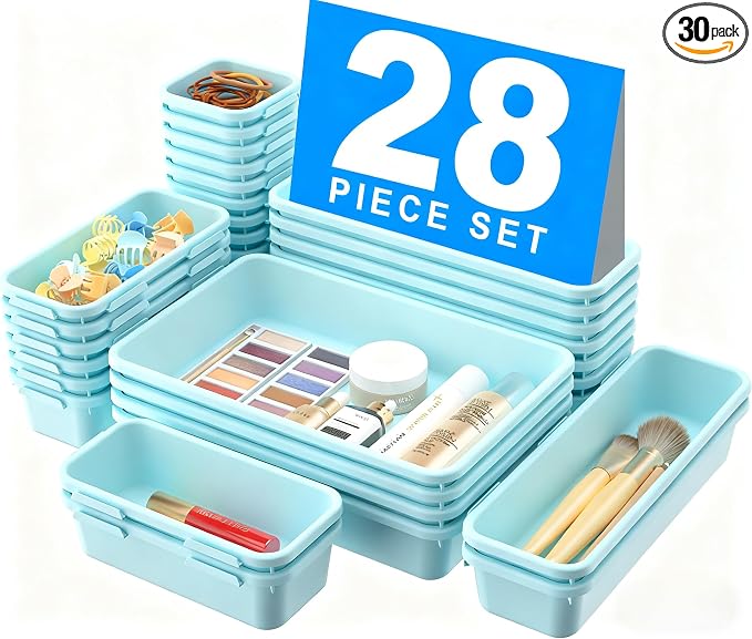 A-LuGei 【】 【】 BlueGreen Drawer Organizer, Makeup organizer by A-LUGEI