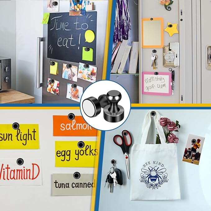 LOVIMAG 16Pcs Strong Fridge Magnets, Push Pin Magnets, Strong Whiteboard Magnet - Image 4