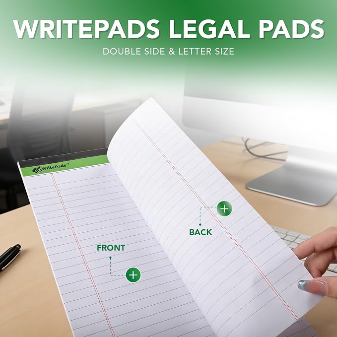 KAISA White Legal Pads Writing Pads Recycled Paper 5"x8" Narrow Ruled Lined - Image 6