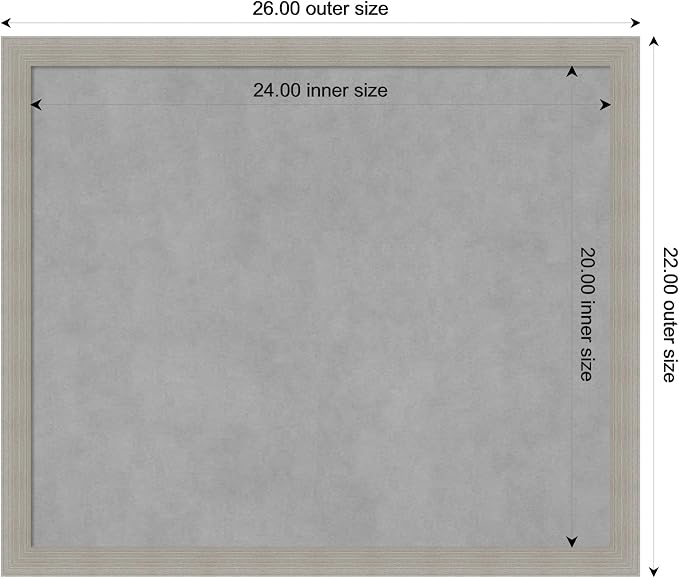 Amanti Art Grey Framed Magnetic Board 22x26 Medium Vision Board - Image 3