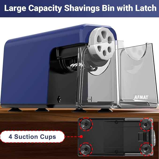 AFMAT 6-Hole Electric Pencil Sharpener, Cordless & Rechargeable, Pencil