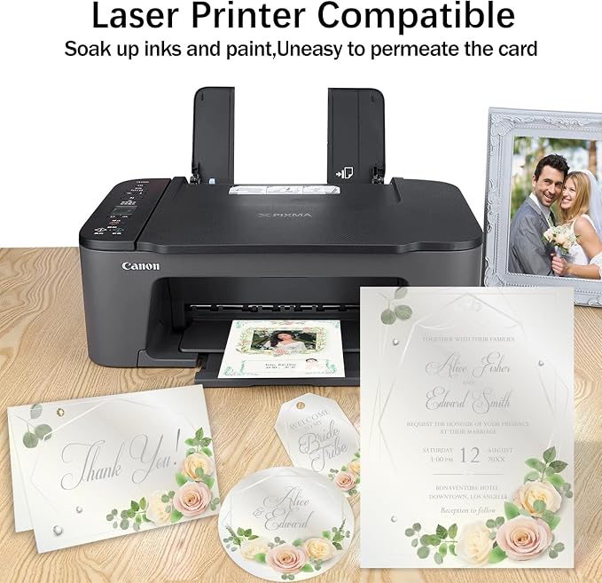 100 Sheets White Shimmer Cardstock 8.5 x 11 Certificate Paper, Goefun 80lb - Image 4