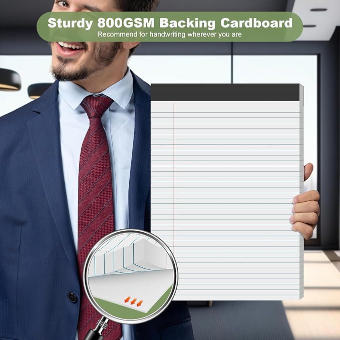 Note Pads 8.5 x 11.75 Writing Pads, 10 Pack, Double-Side Printed Lined Paper - Image 3
