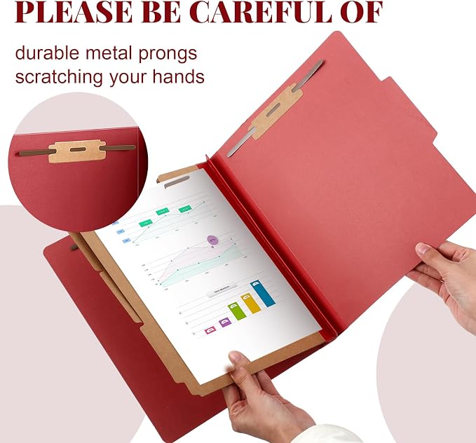 Skyygemm 12 Pcs Classification Folders Letter Size, 3 Divider Pressboard File - Image 4