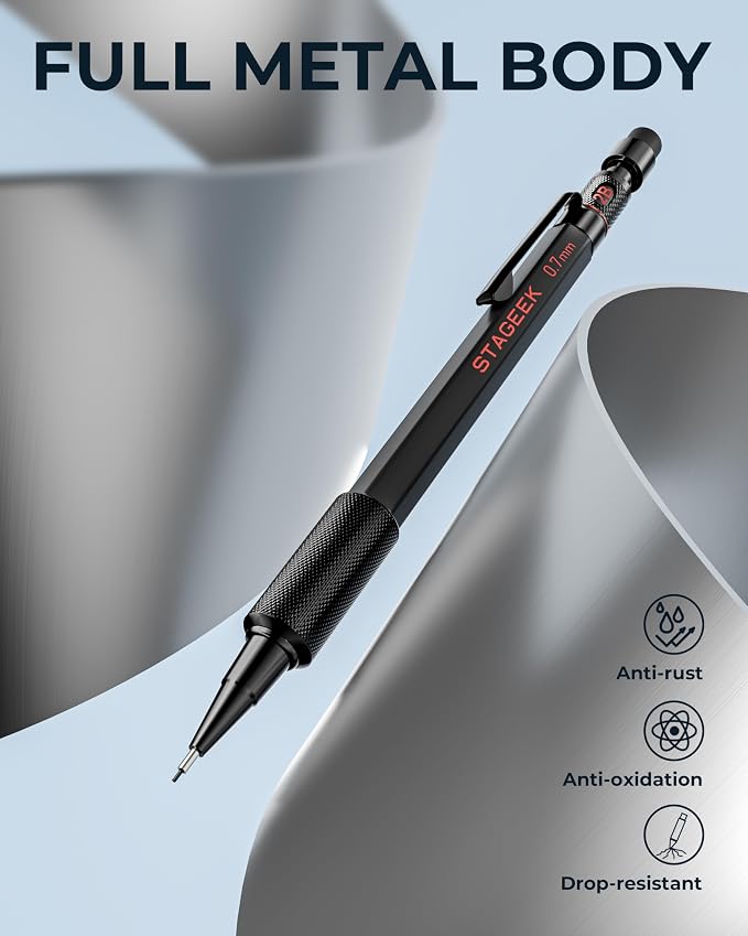STAGEEK 0.9mm Mechanical Pencil Set, Weatherproof Artist Pencils - Image 4