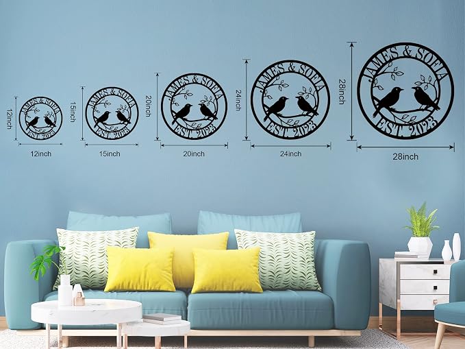 ENFODREAM Personalized Wedding Couple Sign | Modern Metal Name Sign - Image 5