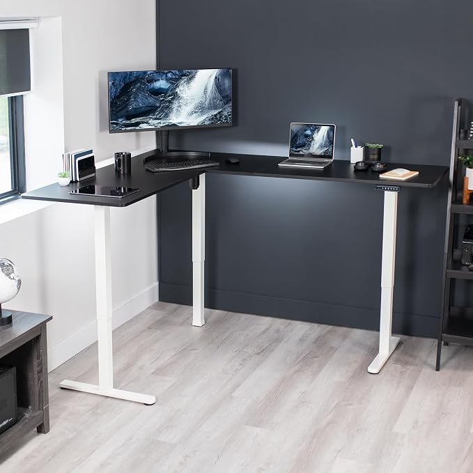 VIVO Electric Corner 75 x 63 inch L-Shaped Standing Desk, Memory Height - Image 2