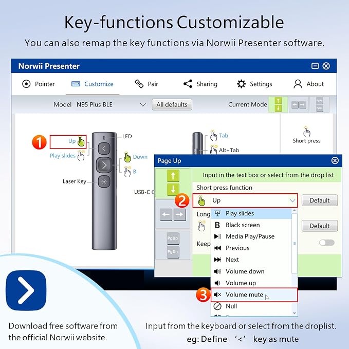 Norwii N95 Presentation Clicker, PowerPoint Clicker - Image 6