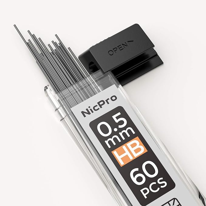 Nicpro 1200 PCS Lead Refills 0.5mm HB #2 Break Resistant Mechanical Pencil - Image 2