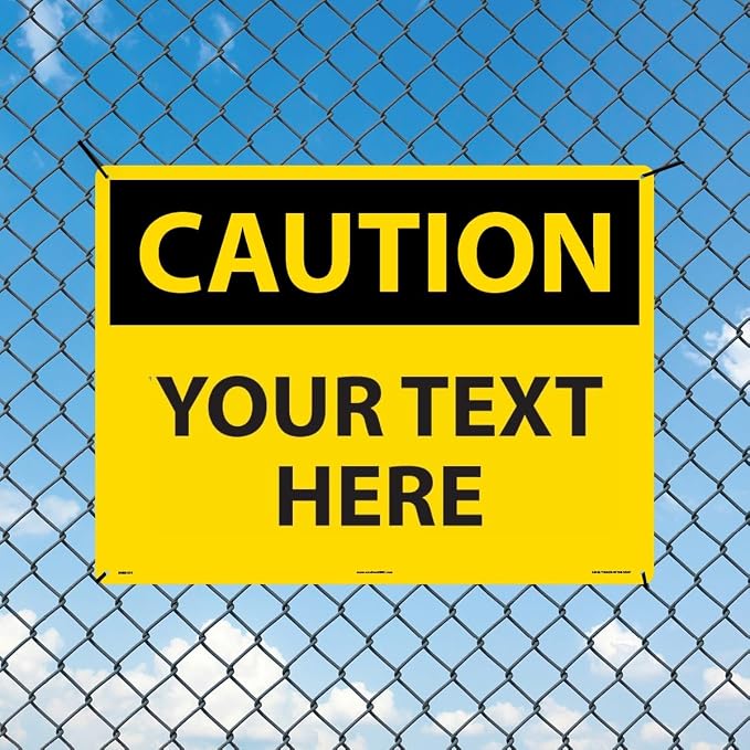 Custom OSHA Style Caution Sign 18" x 24" Aluminum Sign, Customizable "Your Text - Image 3