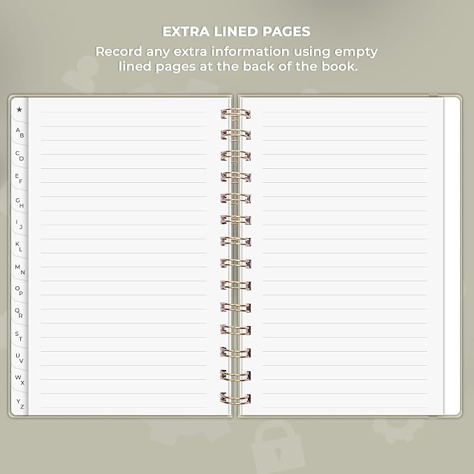 Clever Fox Password Book Spiral – Internet Address & Password Organizer - Image 6